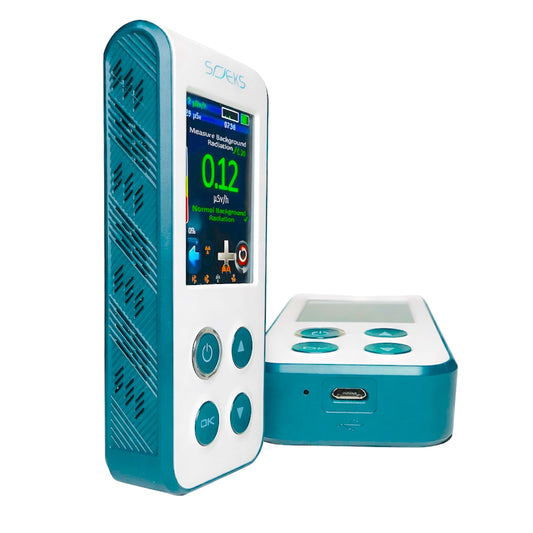 SOEKS 01M NEO Professional Radiation Dosimeter - angle left, micro USB Connector
