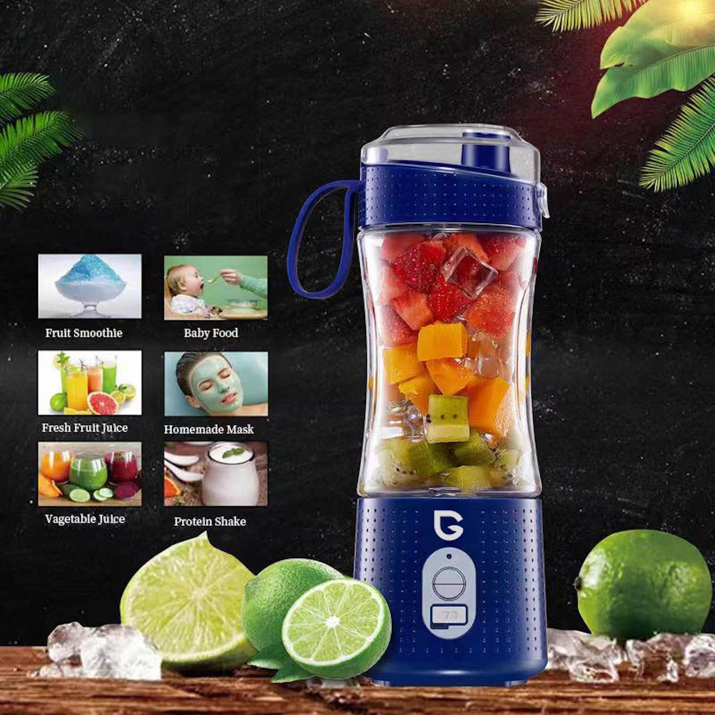 GreenTest Portable Blender Dark Blue - info