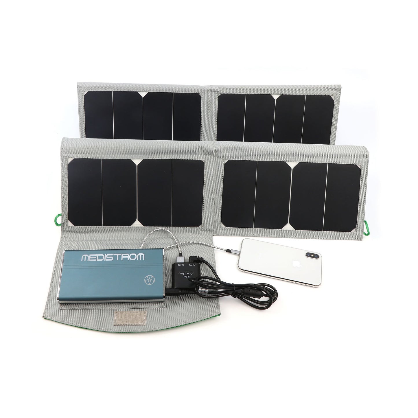 Medistrom Solar Panel 50W connected Pilot-12 / 24 Lite and phone
