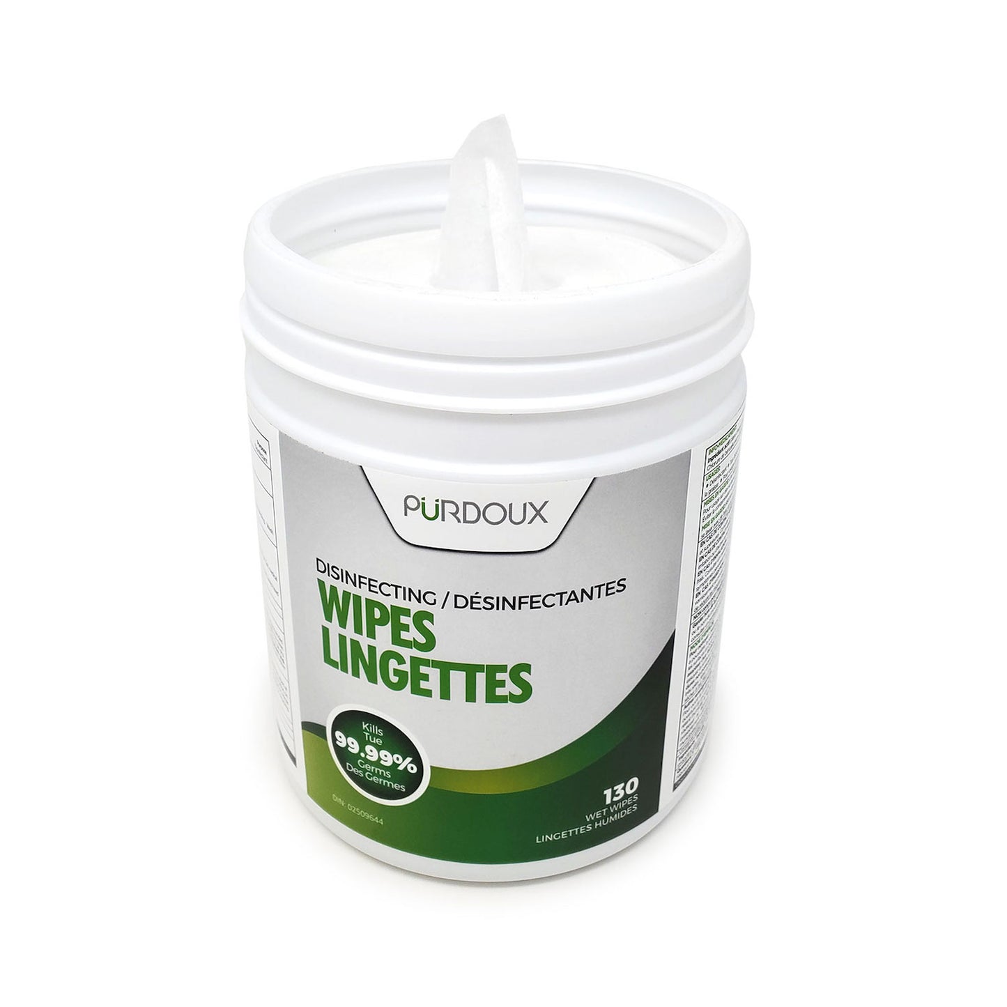 PURDOUX Disinfecting 130 Wipes - open top