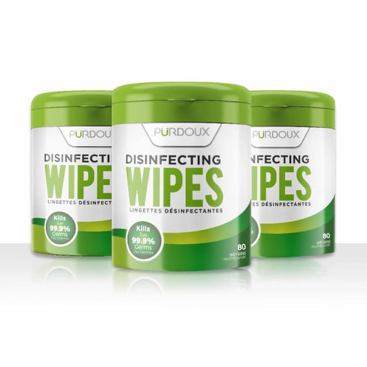 PURDOUX Disinfecting 80 Wipes - 3 canisters